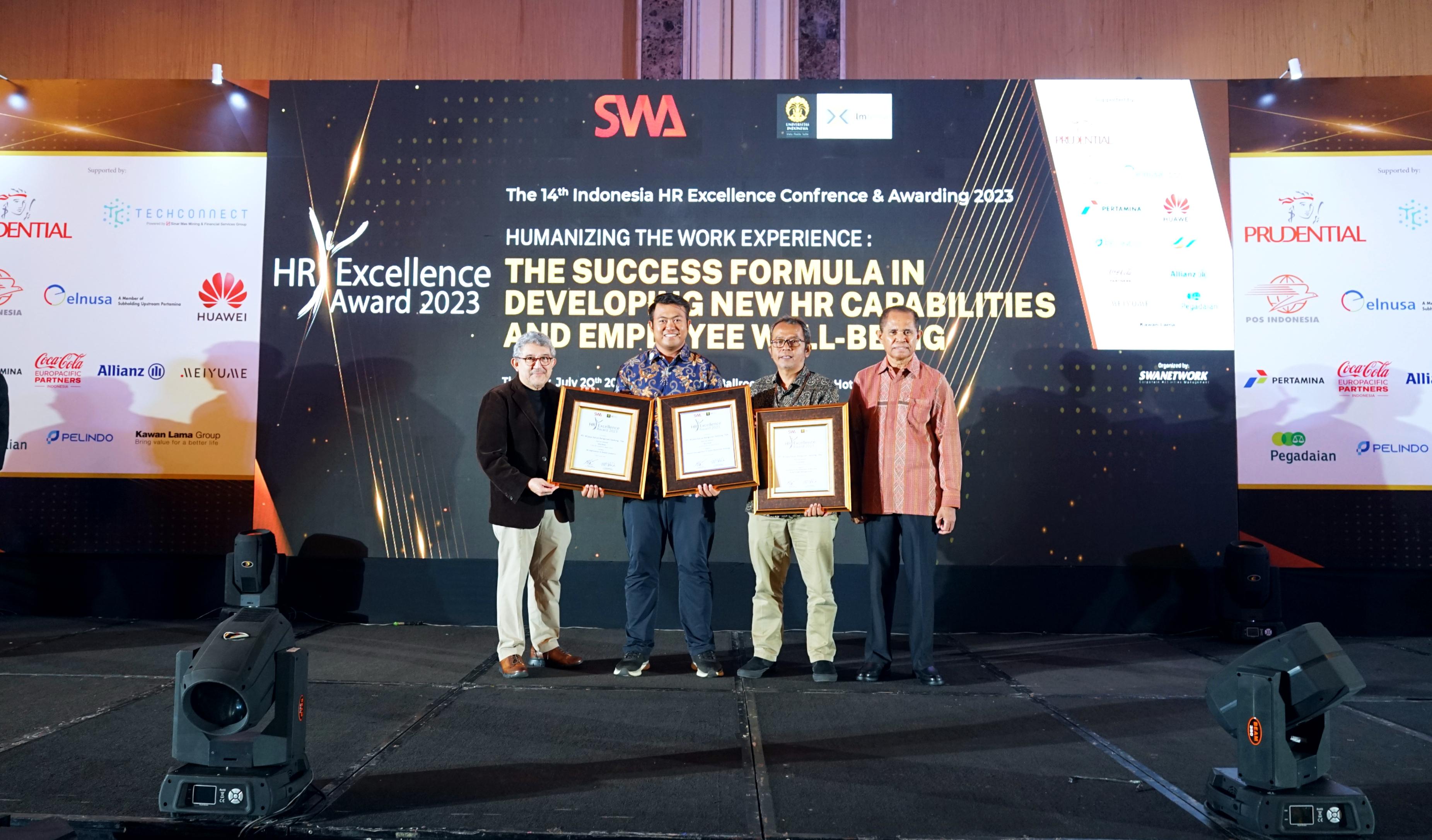 WEGE Raih Tiga Penghargaan Bergengsi dalam HR Excellence Award 2023